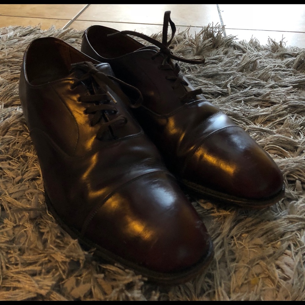 Alan Mcafee Mens Burgundy Cap Toe Oxford England
